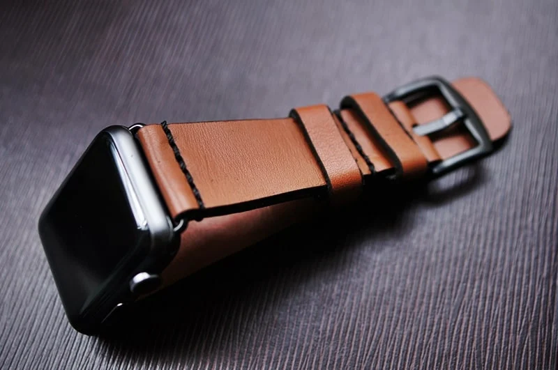 AWBF93-D60 handgefertigt Vintage Leder Uhrenarmband incl. Lugs Adapter für Apple Watch (oder Apple Watch Sport) 42mm oder 38mm – Bild 7